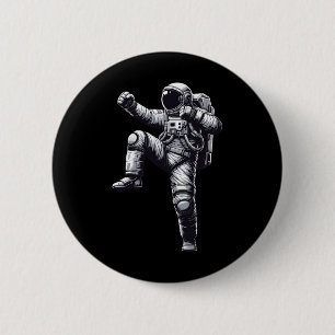Muay Thai Astronaut Kickboxing Button