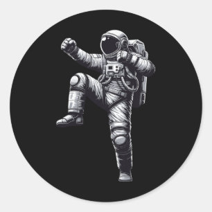 Muay Thai Astronaut Kickboxing Runder Aufkleber