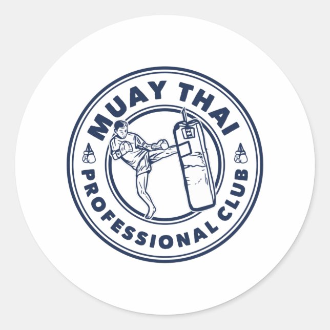 Muay Thai Beruflich Club Runder Aufkleber (Vorderseite)