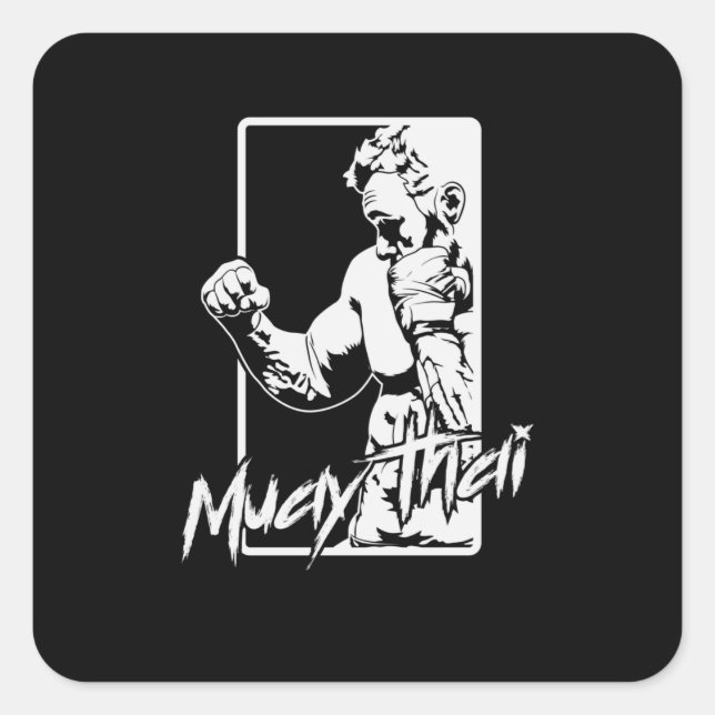 Muay Thai Boran Quadratischer Aufkleber (Vorderseite)