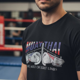 Muay-Thai-Boxhandschuhe und Ringdesign T-Shirt
