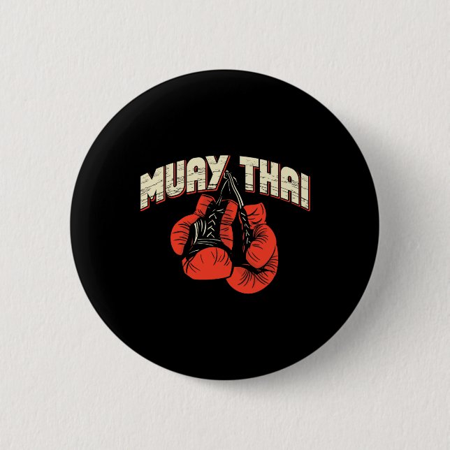 Muay Thai Boxing Martial Arts - Kickboxing Button (Vorderseite)