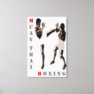 Muay Thai Boxing Stretched Canvas Print Leinwanddruck