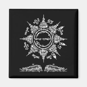 Muay Thai Buddha Tattoo Kickboxen Kulturell Sak Magnet