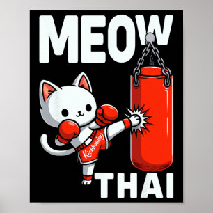 Muay Thai Cat Boxing Martial Arts Fighter Sport Cu Poster