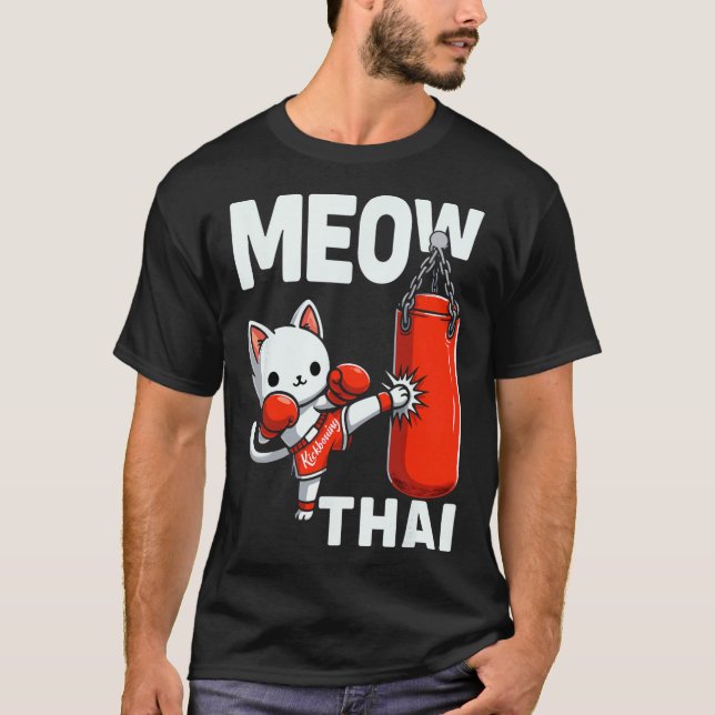Muay Thai Cat Boxing Martial Arts Fighter Sport Cu T-Shirt (Vorderseite)