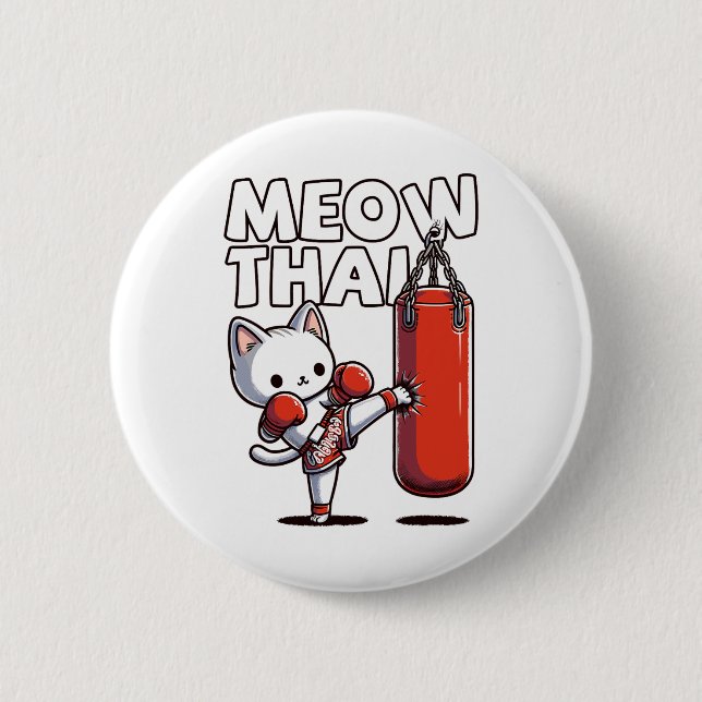 Muay Thai Cat Button (Vorderseite)