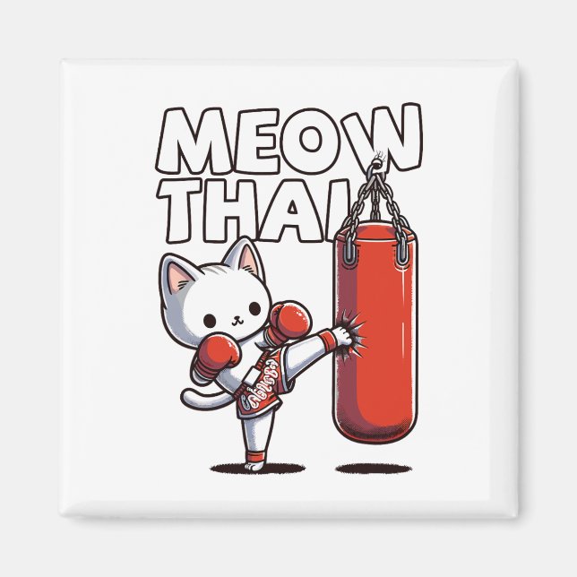 Muay Thai Cat Magnet (Vorne)