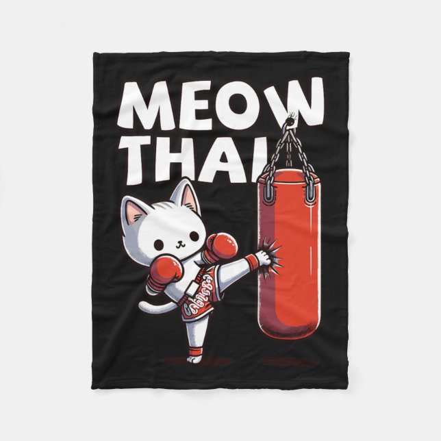 Muay Thai Cat Meow Thai Fleecedecke (Vorderseite)