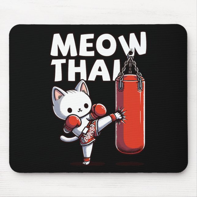 Muay Thai Cat Meow Thai Mousepad (Vorne)