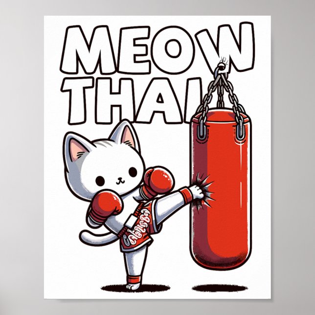Muay Thai Cat Poster (Vorne)