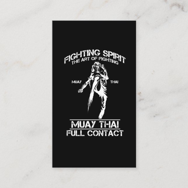 Muay Thai Full Contact Thai Martial Arts Fighter Visitenkarte (Vorderseite)