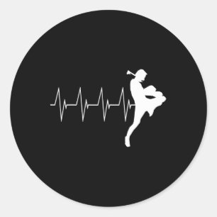 Muay Thai Heartbeat Thai Boxing Runder Aufkleber