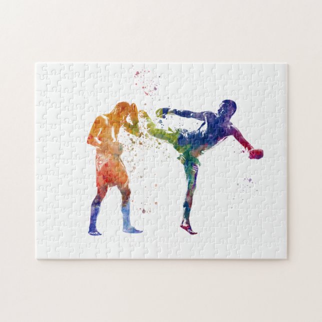 Muay thai in watercolor (Horizontal)