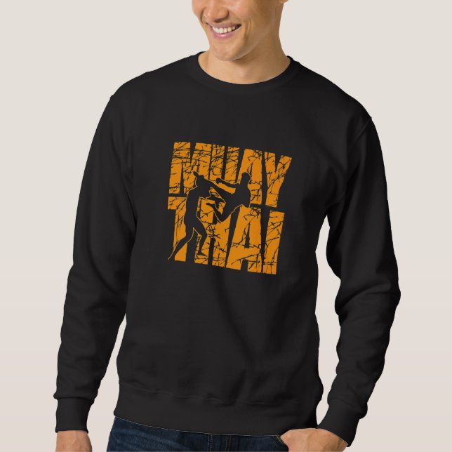 Muay Thai Kämpfen mit Stil Sweatshirt (Vorderseite)