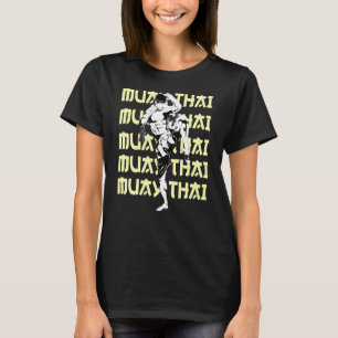 Muay Thai kämpfen Wiederholung von Textprüfung Kic T-Shirt