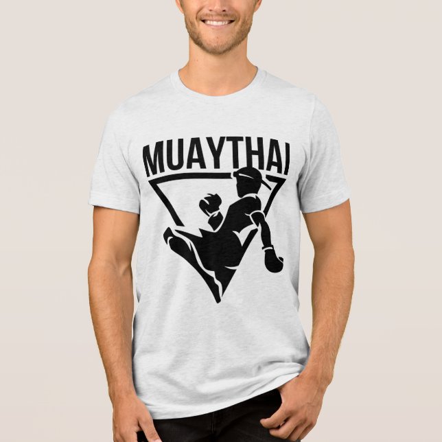 Muay Thai Kampfflugzeug Gym Tri-Blend Shirt (Vorderseite)