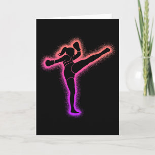 Muay Thai Kampfsport Kickboxer Frauen Mädchen Kick Karte