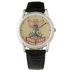 Muay Thai Kampfsport Schlafender Tiger Herren Armbanduhr