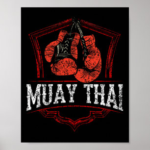 Muay-Thai-Kampfsportler-Boxen-Hobby Poster