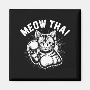Muay Thai Katze Lustig Thaiboxen Magnet
