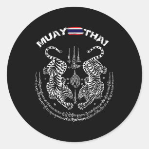 Muay Thai Kickboxen Thailand Runder Aufkleber