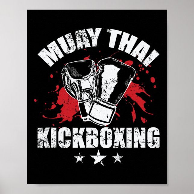 Muay Thai Kickboxen traditionelle Techniken  Poster (Vorne)