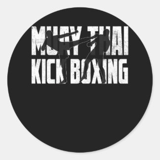 Muay Thai Kickboxing Berufliche Kämpfer Kriegsführ Runder Aufkleber