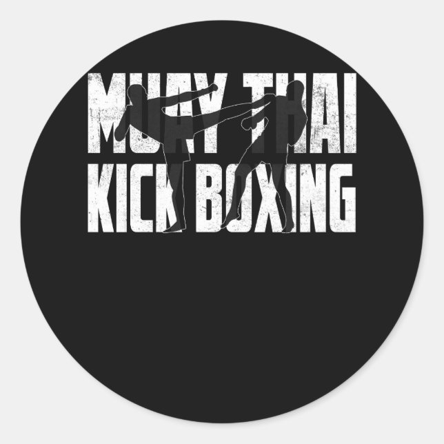 Muay Thai Kickboxing Berufliche Kämpfer Kriegsführ Runder Aufkleber (Vorderseite)