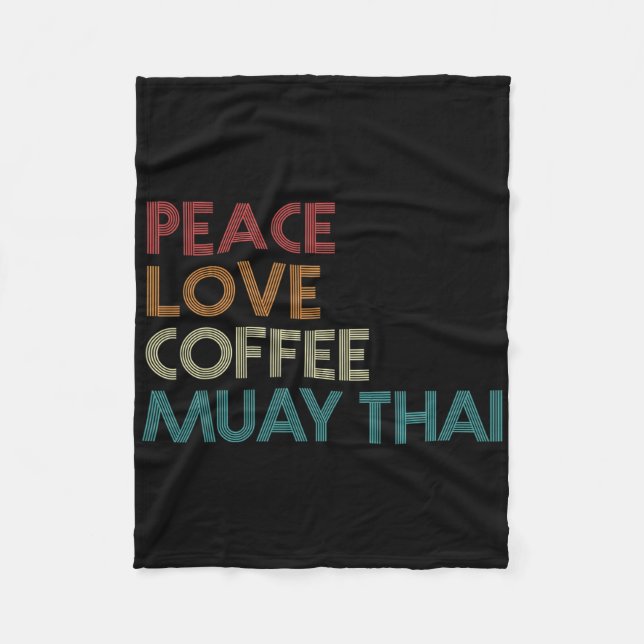 Muay Thai Kickboxing Martial Arts Coffee Lover Vin Fleecedecke (Vorderseite)