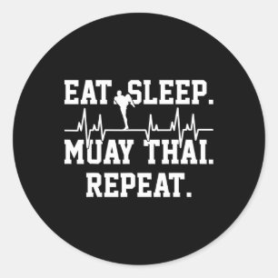 Muay Thai Kickboxing Runder Aufkleber