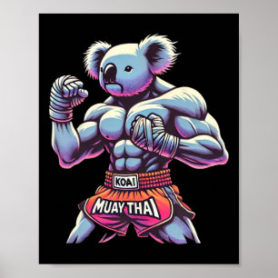 Muay Thai Koala Kickboxer Lustig Poster