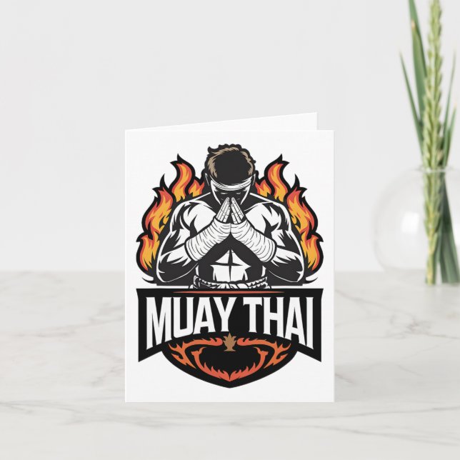 Muay Thai Logo - Thai Boxing Fighter Karte (Vorderseite)