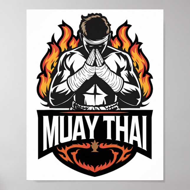Muay Thai Logo - Thai Boxing Fighter Poster (Vorne)