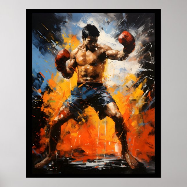 Muay Thai Martial Arts Boxer Combat Sport Poster (Vorne)