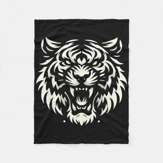 Muay Thai Mma Kampf Tattoo Tiger Brüllen Kickboxen Fleecedecke (Vorderseite)