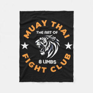 Muay Thai Mma Kampf Tattoo Tiger Brüllen Kickboxen Fleecedecke