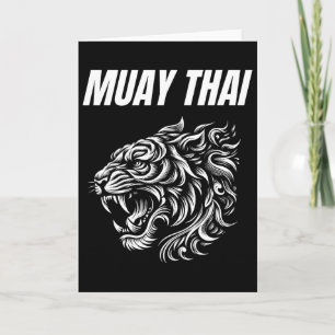 Muay Thai Mma Kampf Tattoo Tiger Brüllen Kickboxen Karte