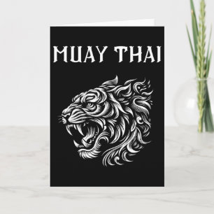 Muay Thai Mma Kampf Tattoo Tiger Brüllen Kickboxen Karte