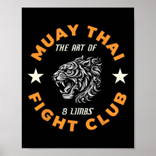 Muay Thai Mma Kampf Tattoo Tiger Kunst der 8 Glied Poster