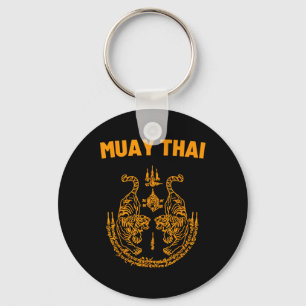 Muay Thai Mma Kampf Tattoo Zwillings-Tiger Kickbox Schlüsselanhänger