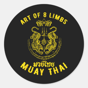 Muay Thai Mma Tiger Kunst der 8 Gliedmaßen Kickbox Runder Aufkleber