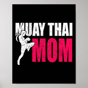 Muay-Thai-Mutter-Geschenk Frauen Boxen Kickboxen M Poster