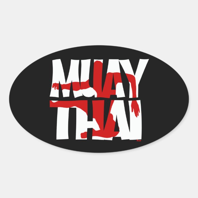 Muay Thai Ovaler Aufkleber (Vorderseite)