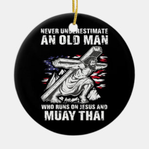Muay Thai Papa Christlich Mixed Martial Arts Herre Keramik Ornament