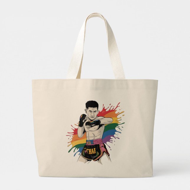 Muay Thai Pride Tote Tasche | LGBTQ-Regenbogenkämp (Rückseite)