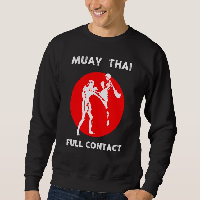 Muay Thai  Retro Kickboxing Boxing Sweatshirt (Vorderseite)