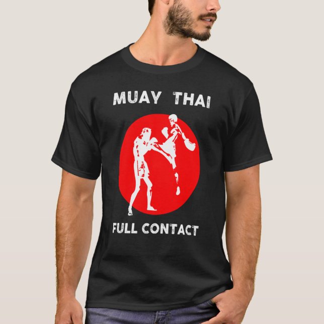 Muay Thai  Retro Kickboxing Boxing T-Shirt (Vorderseite)