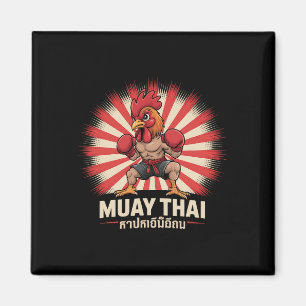 Muay Thai Rooster Fighter Kickboxing Boxing Sporty Magnet