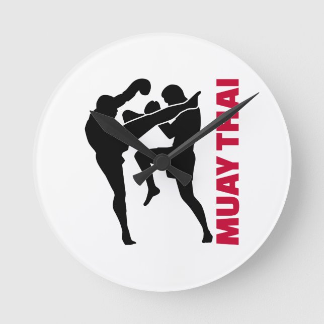 Muay Thai Runde Wanduhr (Vorderseite)